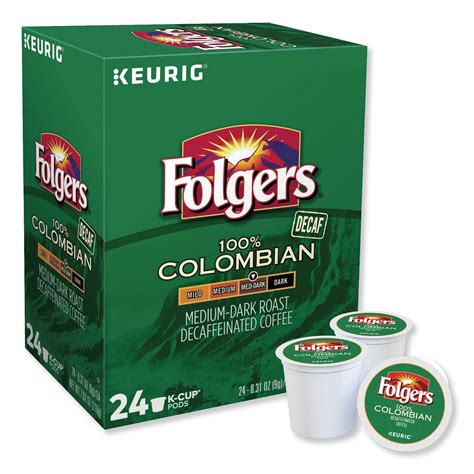 folgers 100% colombian decaf coffee k cups